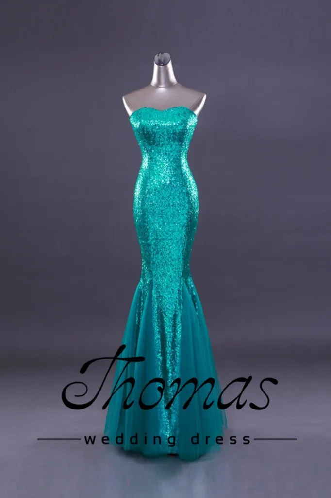 Frete grtis senhoras sexy' querida sereia tule lantejoulas longo vestido de noite formatura vestido