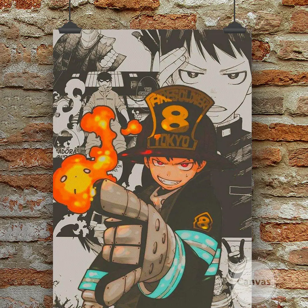 Canvas Anime Shinra Fire Force Pictures Home Manga Decoration Paintings Poster HD Prints Wall Art Modular Living Room | Дом и сад