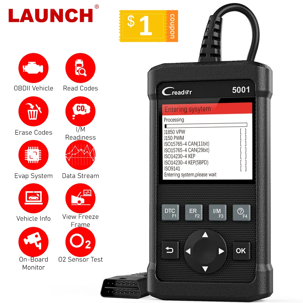 LAUNCH X431 CR5001 OBD2 сканер OBD2 считыватель кодов двигателя ODB2 автомобильный диагностический инструмент Бесплатное обновление Автомобильный сканер OBDII PK KW850|Считыватели кодов и сканеры| | АлиЭкспресс
