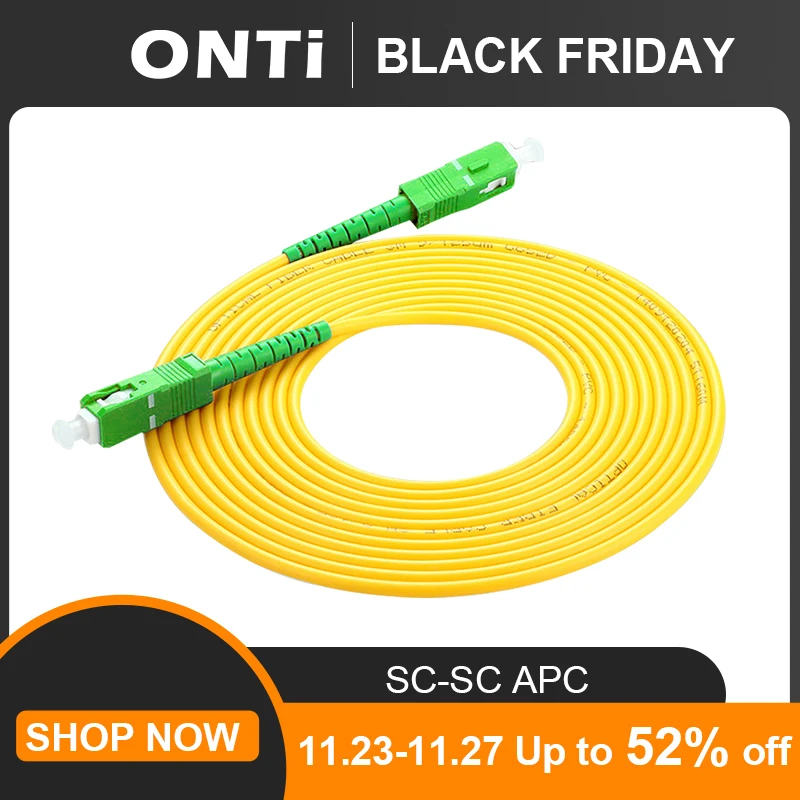 

ONTi SC/APC Fiber Optic Patch Cord Cable SC-SC 1/3/5/10/20/30M Jumper Single Mode Simplex 2.0mm Optical Fibra Optica FTTH 10PCS