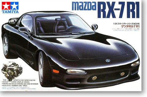 

Tamiya 24116 plastic assembly car model 1/24 Mazda RX-7 R1 with engine internal structure DIY assembly kit