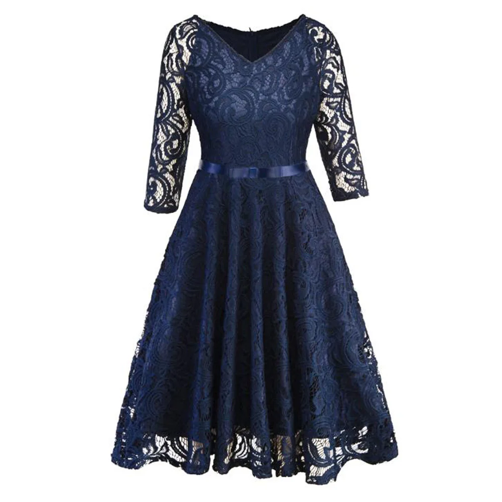 Robe De Soiree, кружевное платье, зеленое, для женщин, половина рукава, выдалбливают, вечерние платья, элегантное, цветочное, кружевное, винтажное платье Vestidos