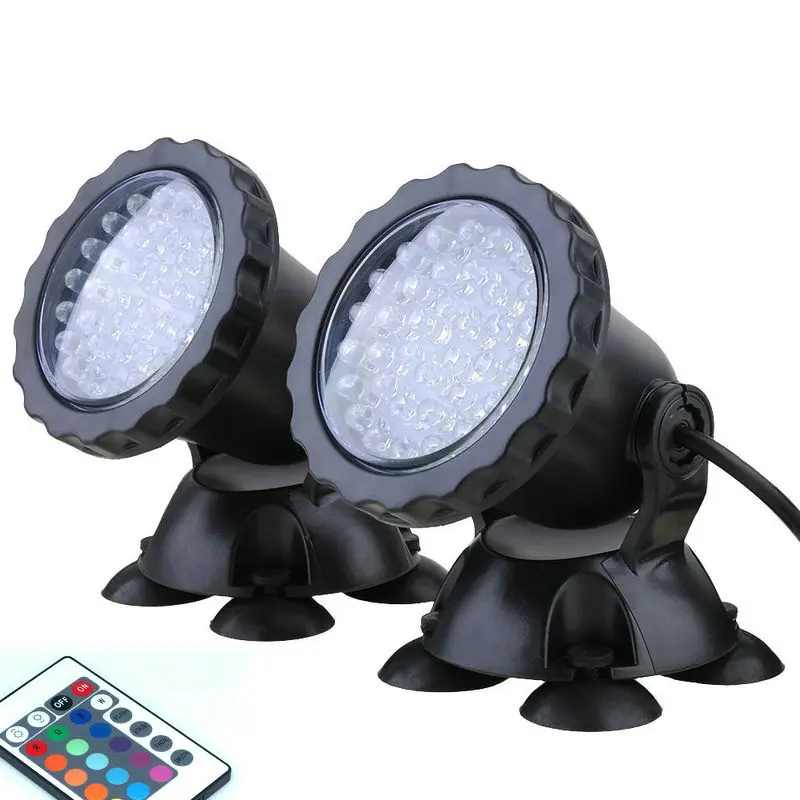 LED RGB Underwater Submersible Spot Light Aquarium Garden Pond Lamps With Remote