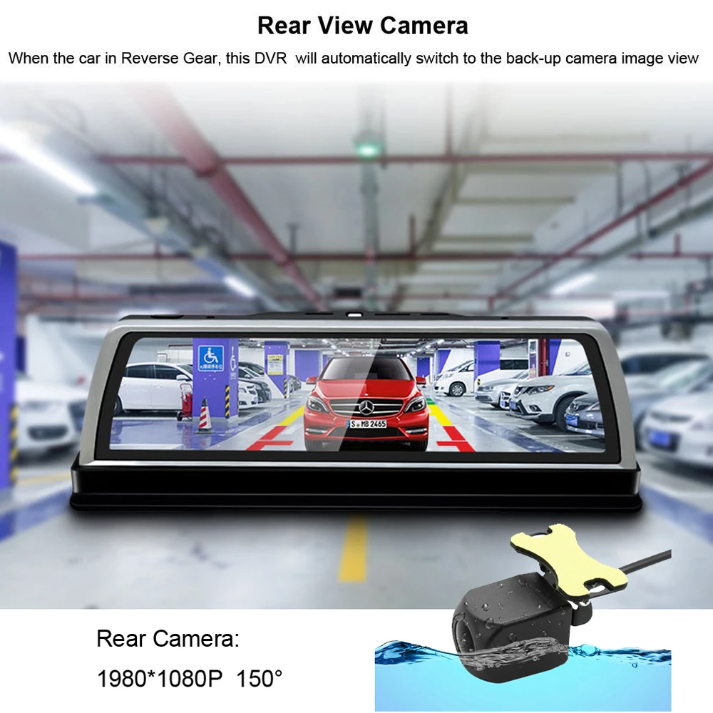 360 градусов панорамные 4CH камеры Автомобильный видеорегистратор FHD видео рекордер 1" Android 2G+ 32G gps Navi центральная консоль ADAS Wi-Fi Bluetooth