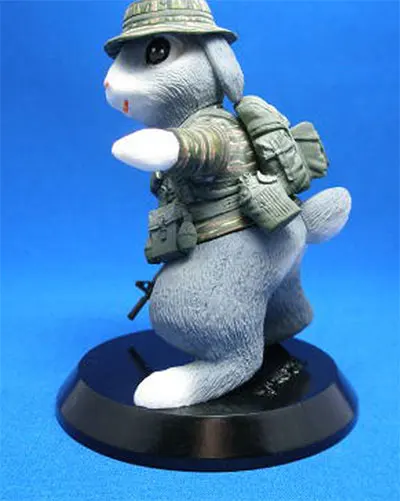 10 см Kawaii CAT SHIT ONE мультфильм Commander кролик животные миниатюры моделирование Неокрашенный DIY сборка статическая Смола Модель наборы