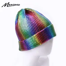 Женские шапки бини с помпоном, шапка s, бронзовая, золотая, серебряная, Вязанная, розовая, искусственный мех, шапочки, теплая шапка, Осень-зима, модная, высокое качество