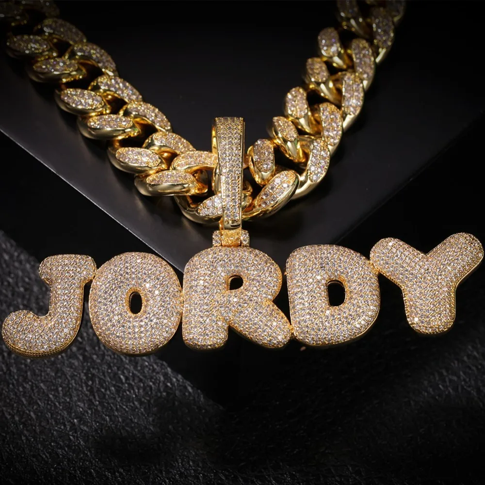 UIWN Custom Bubble Letters Necklace 