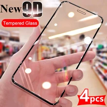 4pcs For Iphone 12 11 Pro Max Xr Xs 8 7 6sPlus Phone Tempered Film Full-Screen High-Definition Anti-Fingerprint Screen Protector