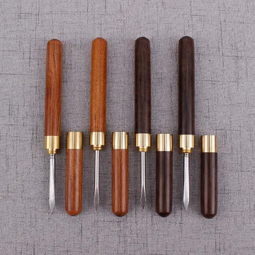 Tea Cutter Tea Needle Set Tea Making Tools 1pc trumpet ebony ChaZhen dao pu 'er tea Sandalwood Tea Knife Needle Pick With Wood Handle Puer Tea Tools Cone Needle
