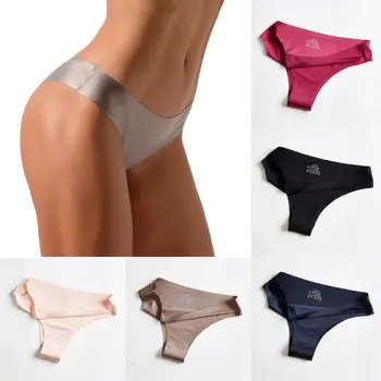 

Women G-string Briefs Panties Seamless Thongs Lingerie Ladies Ice silk high waist underwear Knickers