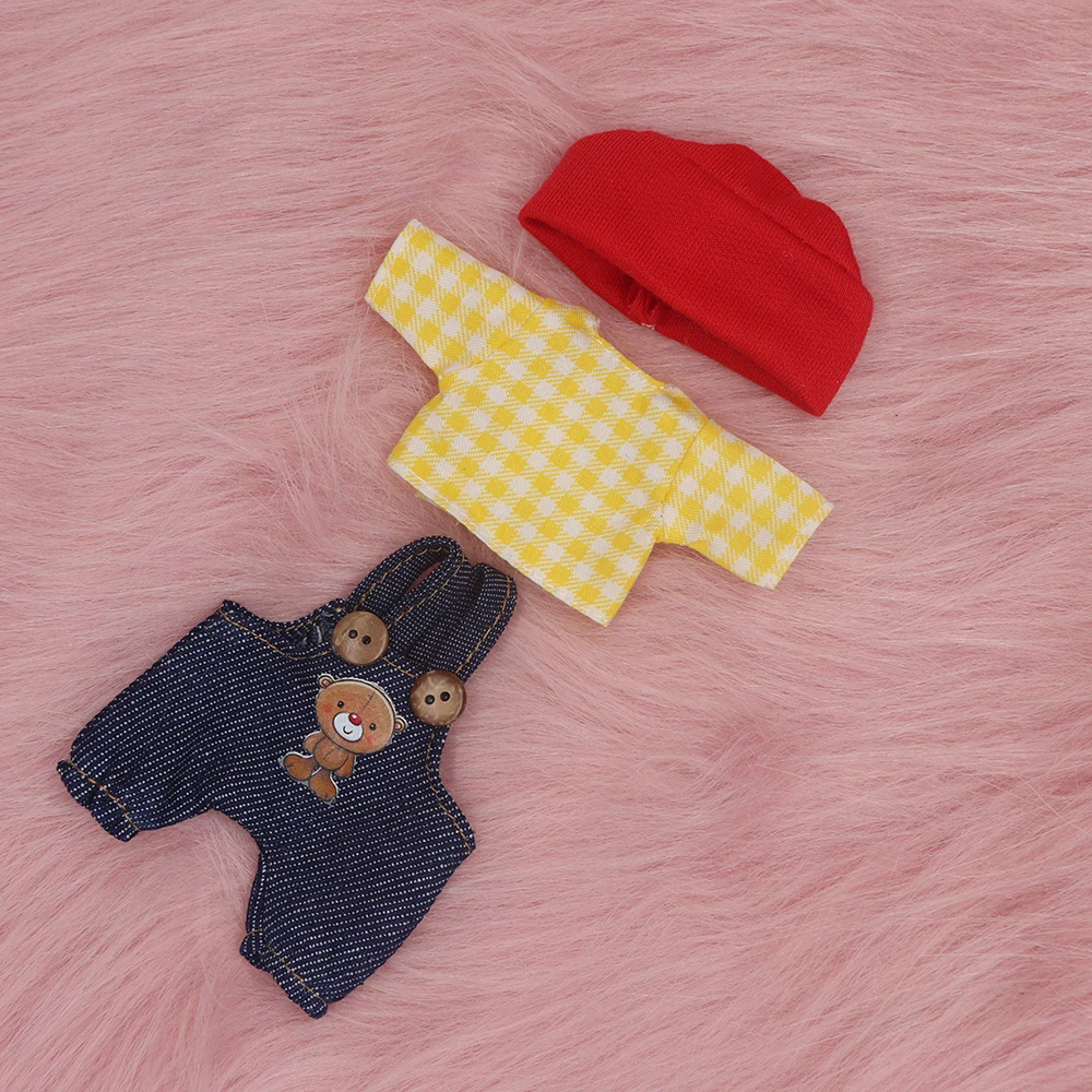 Cute Plush Clothes For 16cm dolls 1/8 Mini Doll House Accessories Scarf 15 cm Diy Dressing Dress School Uniform T-shirt Robe Doll Accessories Doll Clothes Doll Clothes Accessories Plush Doll Accessories