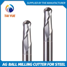 

AG Steel ball cutter 60 degree high gloss anti-seismic tungsten steel ball end milling cutter cemented carbide 2-edge CNC tool