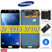 Ensemble écran tactile LCD, cadre, réglable, J710, pour Samsung Galaxy J7 2016 Display SM-J710FN J710F J710M J710Y=