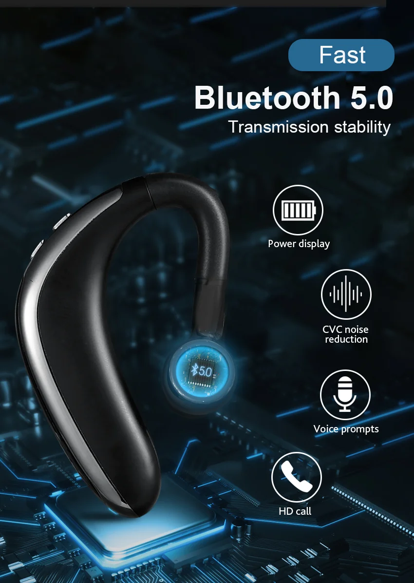 H500 Bluetooth V5.0 привод наушники беспроводной Крюк дизайн удобный мобильный телефон альтернативный наушник для левого/правого уха гарнитура