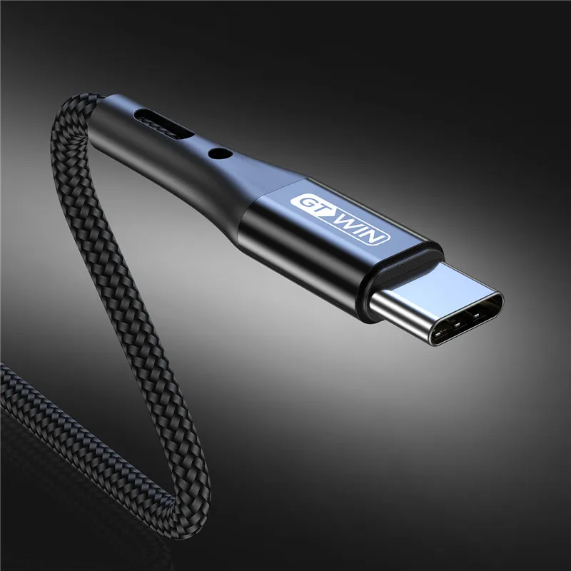 GTWIN 3A type C USB кабель быстрое зарядное устройство для samsung S10 S9 S8 мобильный телефон зарядный провод для Xiaomi mi9 Redmi note 7 Android - Цвет: Black