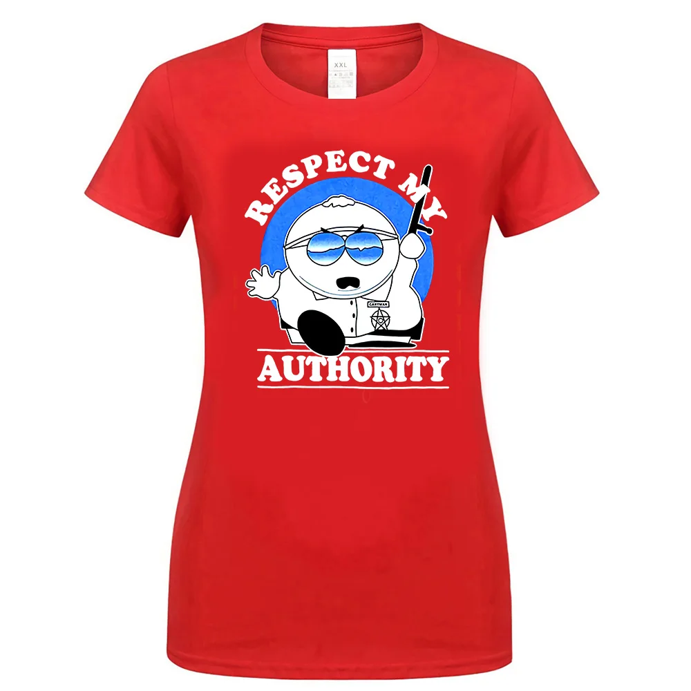 Cartman Respect My Authority футболка новые тренды футболка - Цвет: women red