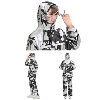 

Raincoat Waterproof One-piece Protective Raincoat Camouflage Anti Spray And Saliva With Isolation Mask High Quality Newer