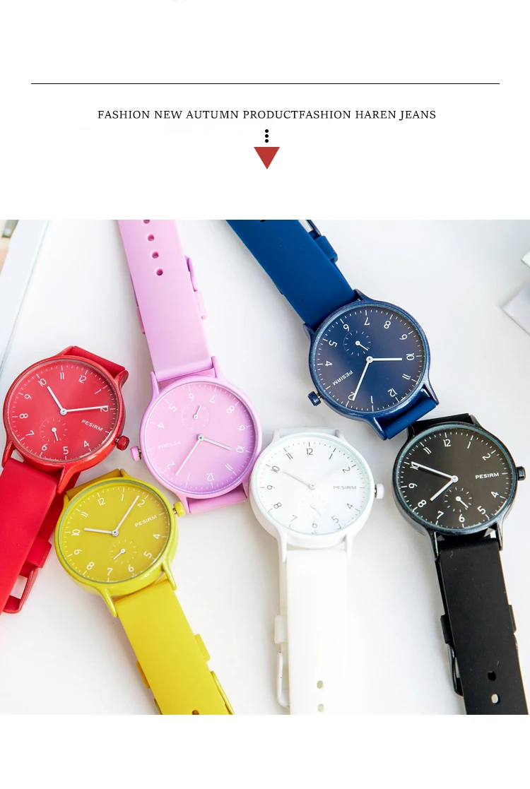 Женские модные часы с силиконовым ремешком, повседневные водонепроницаемые многоцветные часы Relogio, женские кварцевые часы