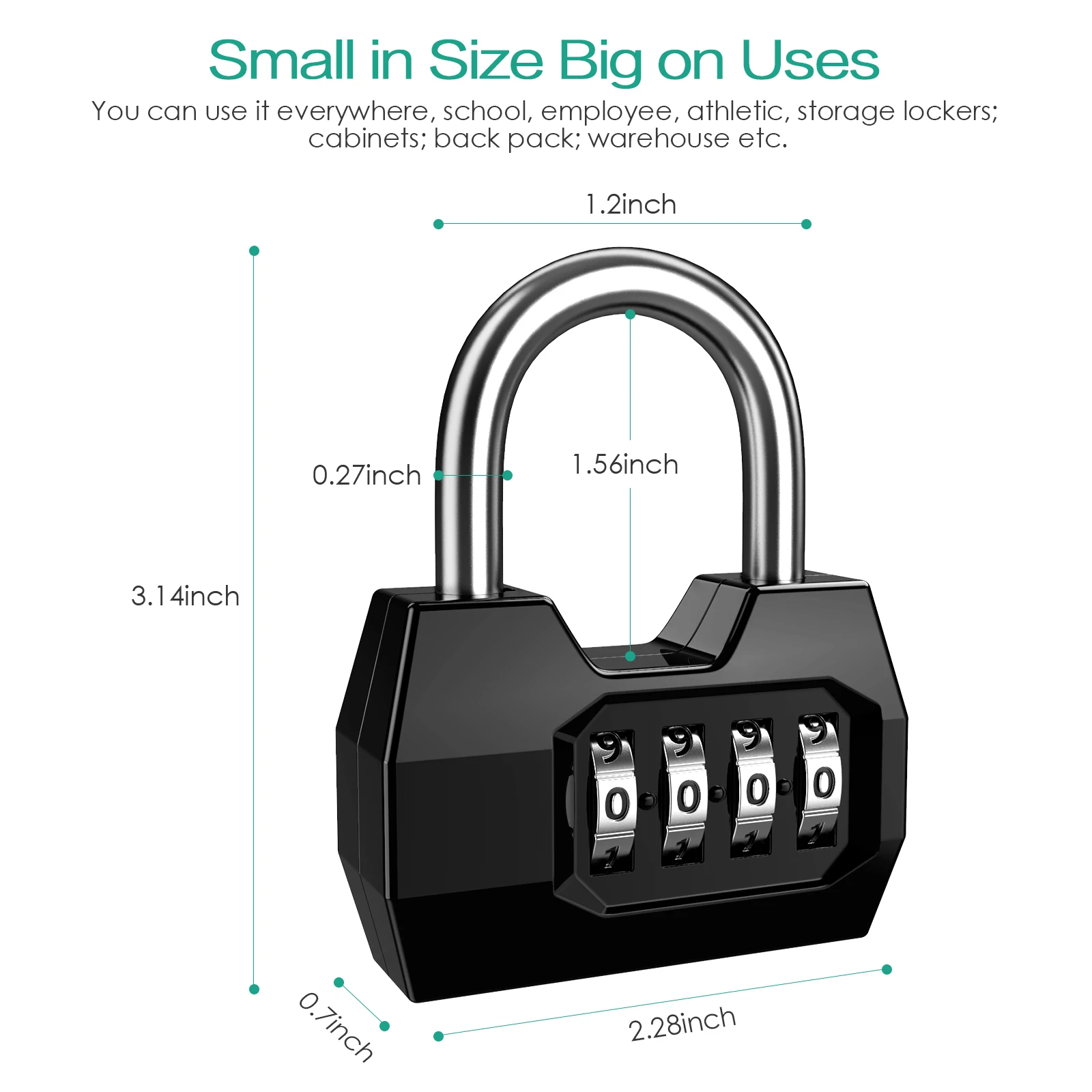 1 Pièce Serrure À Combinaison À Code 4 Chiffres Cadenas Étanche