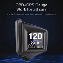 HUD Head-Up Display GPS + OBD sistema Dual, indicador inteligente, cronómetro de conducción, velocímetro, odómetro, medidor Digital, sistema de alarma, A401