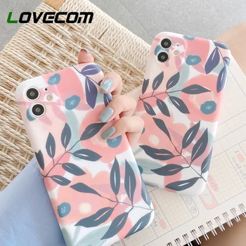 

LOVECOM Cute Leaf Plant Phone Case For iPhone 11 Pro Max XR XS Max 7 8 Plus X Liquid Silicone Full Body Soft Back Cover Gifts