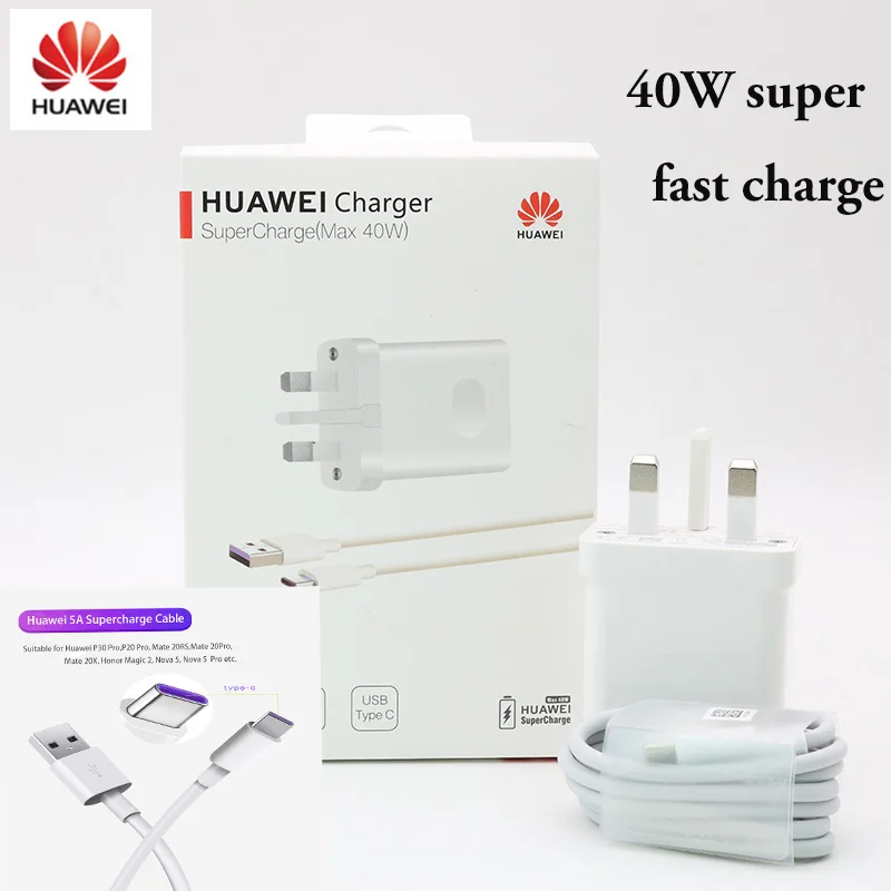 Оригинальное быстрое зарядное устройство Huawei Mate 20 pro RS с суперзарядкой USB 10 в 4 а 40