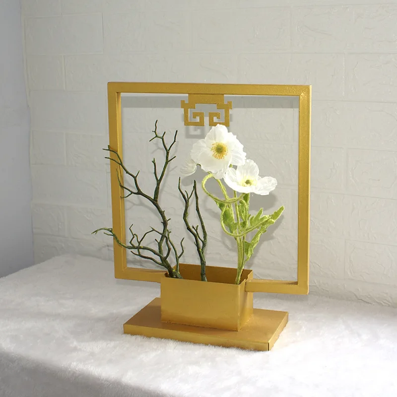 

Creative Wrought Iron Hollow Home Decoration Flower Stand Office Hotel Front Desk Wrought Iron Porch Decoration