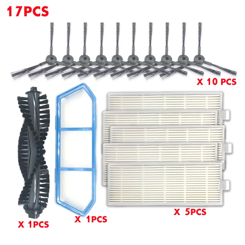 17 шт. робот пылесос основная щетка фильтр комплект для ilife щетка ilife hepa фильтр A4S части как показано по телевизору уборочная машина - Цвет: 004