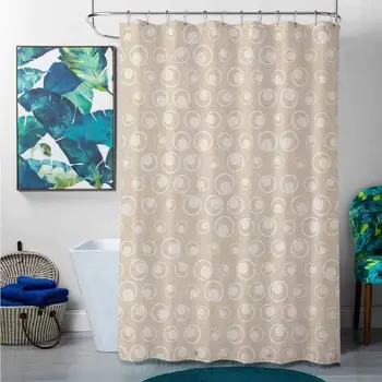 

Shower Curtains Under 10 Tan,Spotted Dotted Display Bubble Forms Water Inspired Abstraction Circular Composition, Tan