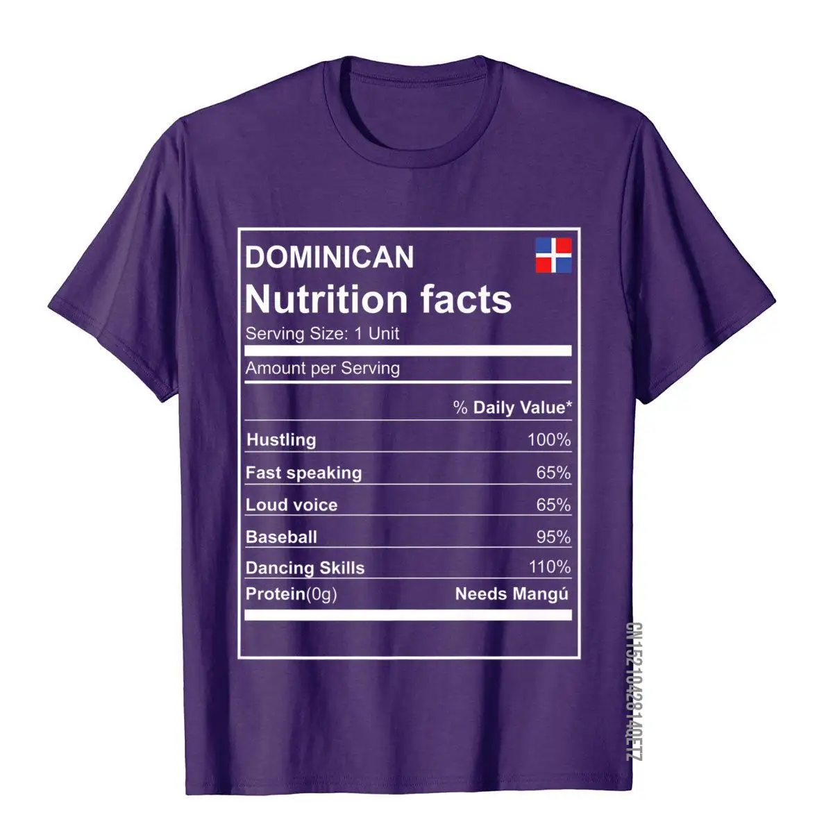 Dominican nutrition facts PREMIUM tshirt Dominican Republic__B9338purple