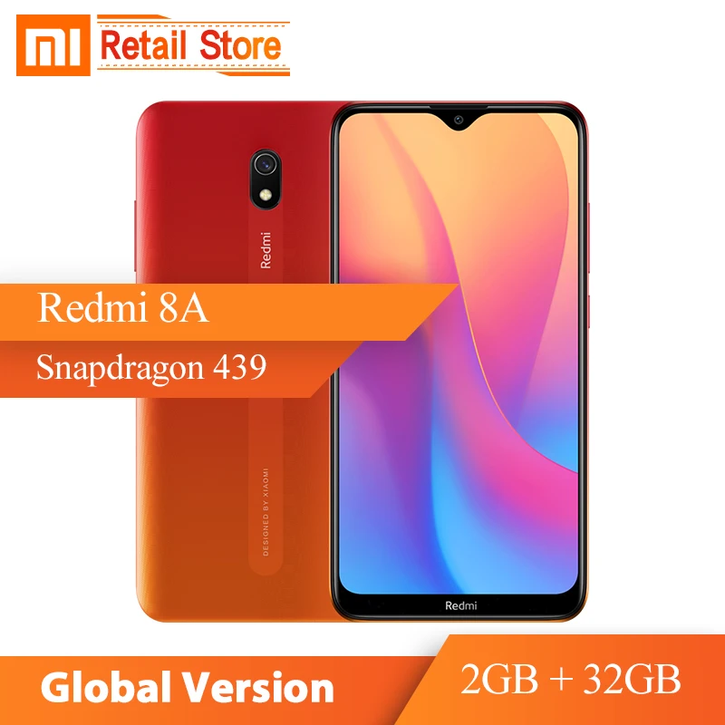 Xiaomi Redmi 8A 2 ГБ 32 Смартфон Snapdragon TM 439 Восьмиядерный 6 22 дюйма 5000 мАч 12МП камера