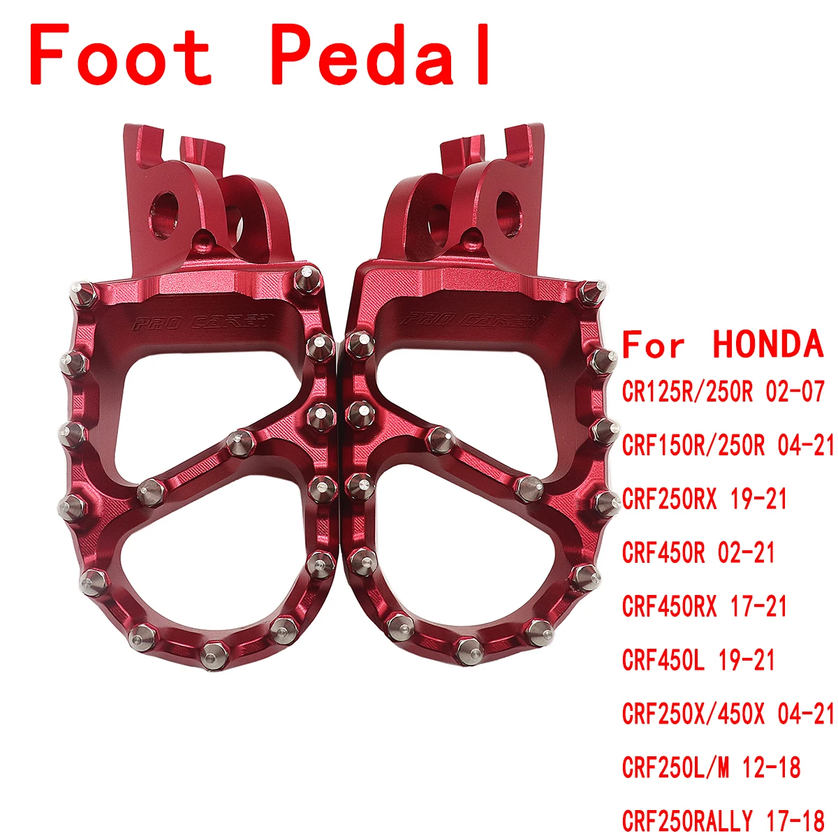 

Motorcycle FootRest Footpegs Foot Pegs Pedals For HONDA CR125 CR250 CRF150R CRF250R CRF250X CRF450R CRF450X CRF250L Motocross