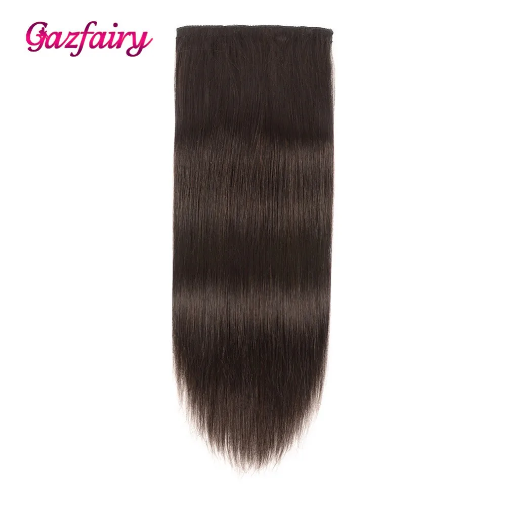 Gazfairy прямые Стиль реальные Волосы remy из двойной уточной нити для наращивания на всю голову волосы на заколках для наращивания, волосы для наращивания 18 ''120g 10 шт./компл. 22 зажимы для Для женщин