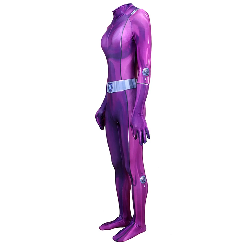Тоталли Спайс Мэнди костюм зентай для косплея для взрослых Дети лайкра спандекс фиолетовый боди цельный комбинезон обтягивающий костюм комбинезон