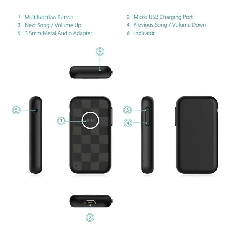 BT09 Bluetooth адаптер 5,0 Мини Bluetooth музыкальный аудио приемник 3,5 мм разъем для автомобильного динамика стерео наушники громкой связи Прямая поставка