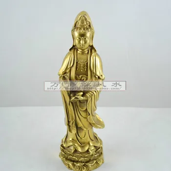 

Antique bronze Pure Copper Brass 18 " suporte de bronze Boddhisattva deusa vaso