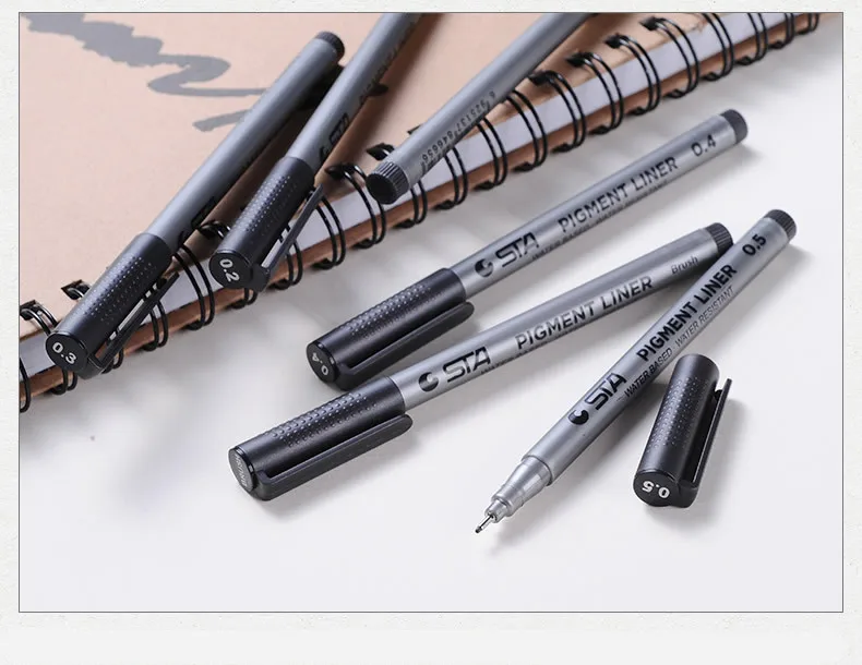 STA 8050 Needle Pen Ink Pen 0.05/0.1/0.2/0.3/0.4/0.5/0.6/0.8/Brush Drawing Sketching Pigment Liner Pigma Waterproof Fine Point