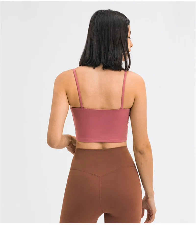 Solid Color Lulu Sport Tank Top Women Fitness Bra Yoga Vest No Rims With Chest Pad Butter Soft Beauty Back Half Sling Gym Clothe Solid Color Lulu Sport Tank Top Women Fitness Bra Yoga Vest No Rims With Chest Pad Butter Soft Beauty Back Half Sling Gym Clothe