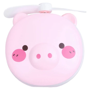 

Pig Beauty Portable Led Mirror Pocket Fan Usb Charging Mini Handheld Fan With Mirror Led Light Portable Small Fan-3