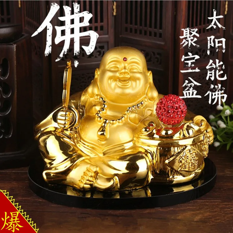 

Car Supplies Decoration Solar Maitreya New Style Buddha Ornament Car Mounted Interior Trim Perfume Bottle Straight