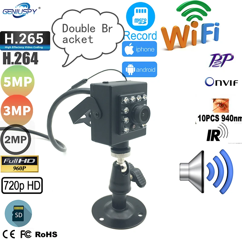 Wi-fi para o Carro Ninho de Pássaro Sony Imx335 1920 p hd 940nm ir Cartão sd Áudio Mini Câmera ip & Indústria Camhi Camhipro 1mp 1.3mp 2mp 3mp 5mp