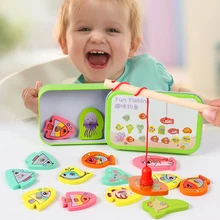 Toy Fishing-Toy-Set Outdoor-Game Wooden Magnetic Interactive-Toys 15PCS Exchange Educational