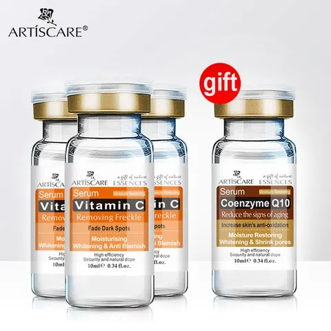 3 Get 1 Gift Vitamin C Serum Anti Aging Whitening 10ml Fade Spots Removing Freckle Anti Winkles Whitening Face Care VC Cream