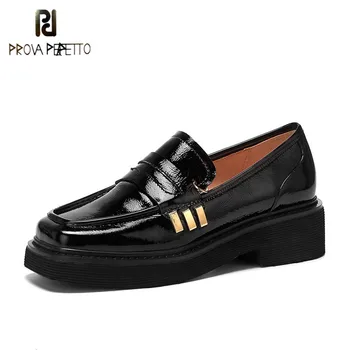 

Prova Perfetto Woman Retro Rivet Shallow Shoes Casual Loafers Chaussure Homme Classics Metal Decoration Office Lady Ladies Shoes