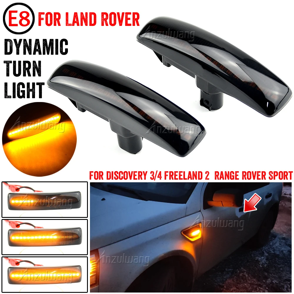 2PCS Smoked Side Indicator LED Repeater Light For Freelander 2 Range Rover Sport