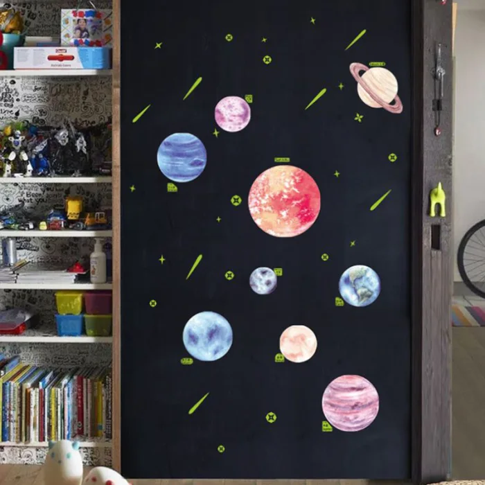 Наклейка на стену солнечная система планета светится в темноте для дома спальни детской комнаты XH8Z