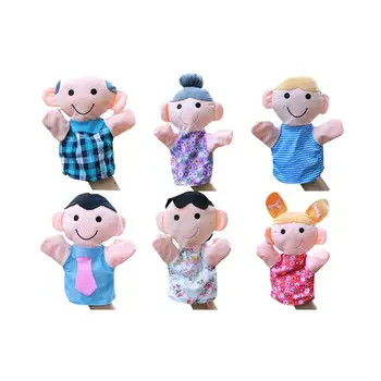 

6pcs Cartoon Finger Puppets Family Finger Doll Baby Appease Toy Storytelling Toy