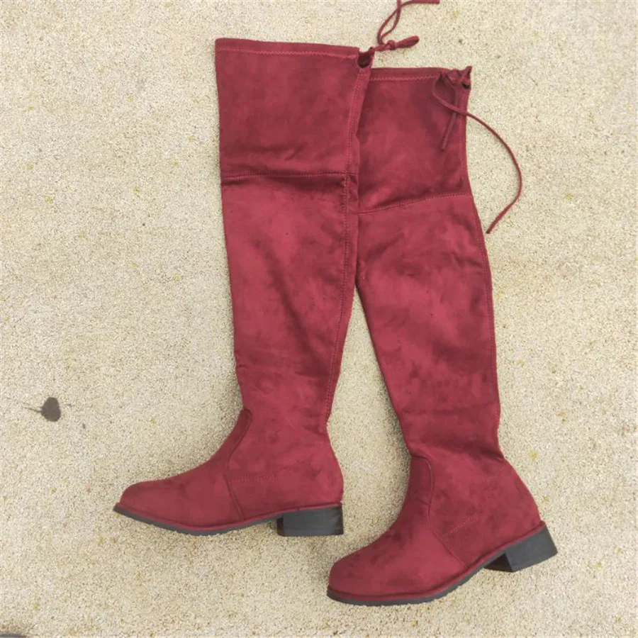 

heels knee Overknee Flat Bottom Elastic Long high Woman boots