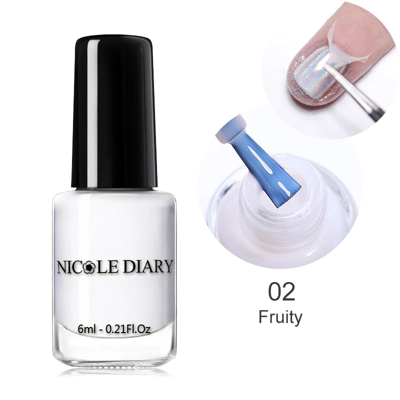 Fruity NICOLE DAIRY черный белый стемпинг ногтей покрытие лак Золотой Серебряный ноготь искусство пластины штамп масло белый ночь штамповки серии - Цвет: Fruity