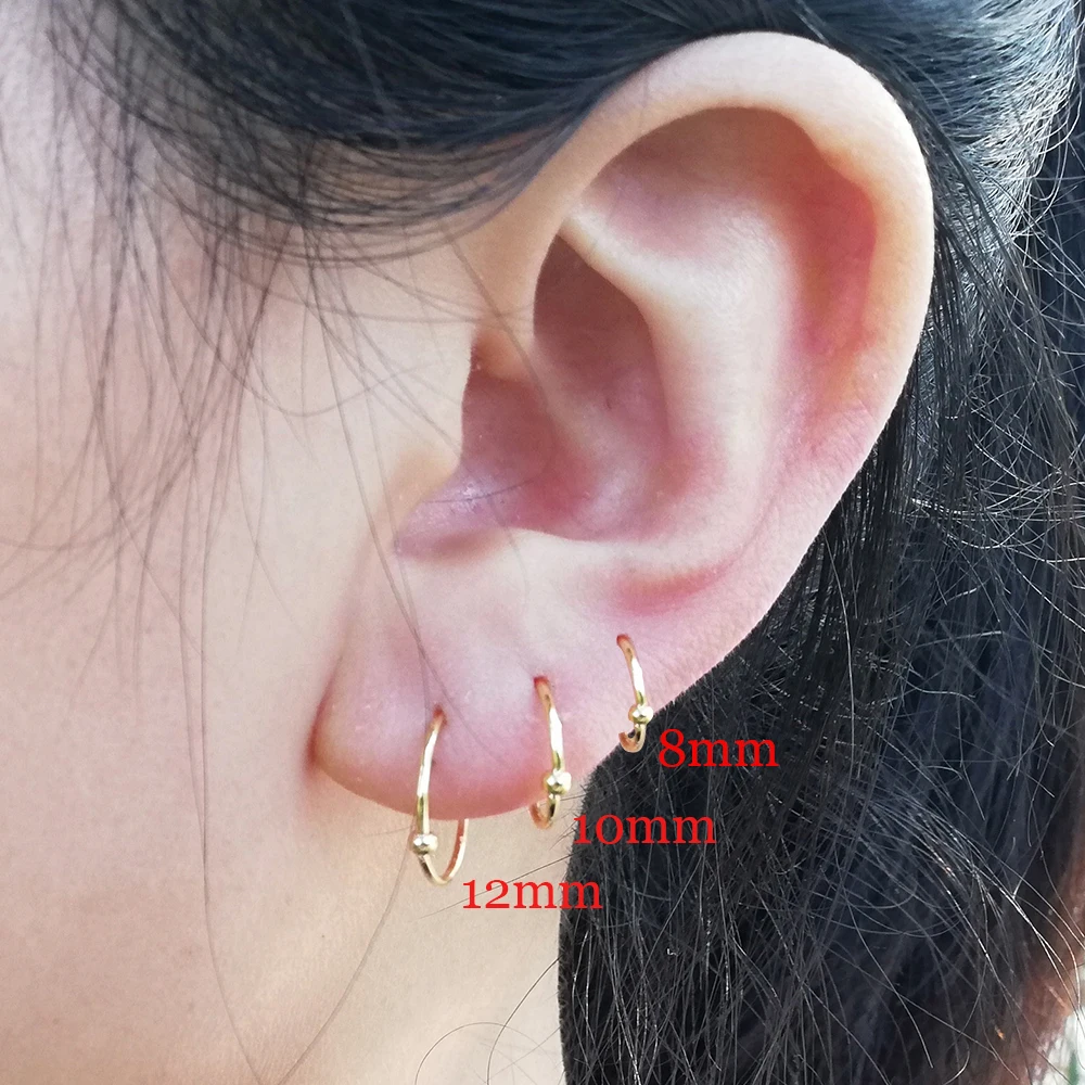 Fashion Art Jewelry 8mm 24 GA Rose Gold Filled Hoop Earrings Cartilage  India | Ubuy